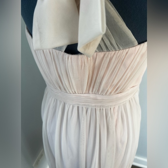 Anthropologie Hitherto Blush Pink Tulle Dress 10 | Bridesmaid Cocktail Bow Back - Picture 8 of 15